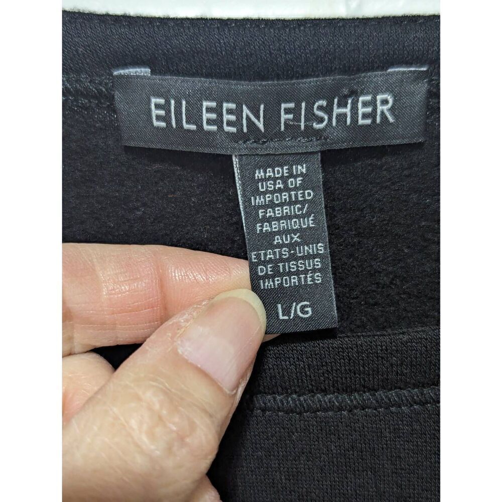 Eileen Fisher Women's Black Hi Low Hem Super Soft Knit Long Sleeve Tunic Large - Picture 2 of 8